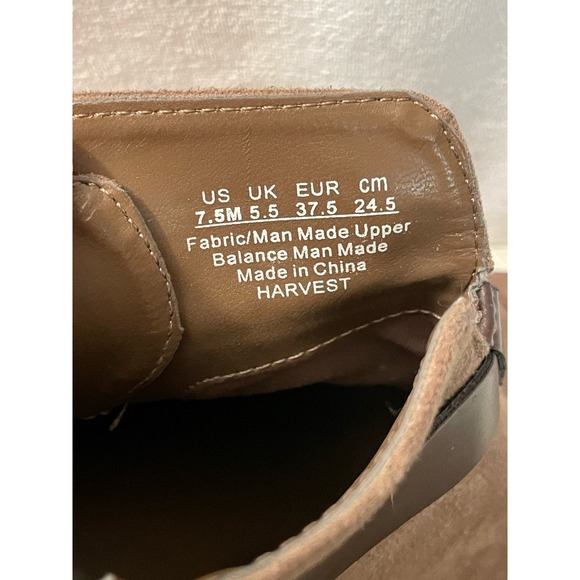 Carlos Santana Harvest suede Ankle‎ Boots chunky heel size 7.5 strap buckle - Picture 8 of 11